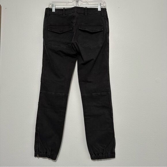 Nili Lotan French Military Pants Size 2 Cargo Jogger Black Cotton Zip Ankles - Picture 6 of 14